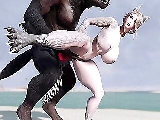 Wolf Nymph Fucked By Werewolf On The Beach Two