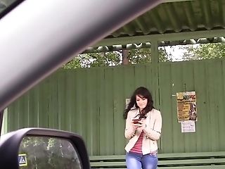 Lovely Brown-haired Is Being Fucked By Two Strangers Outdoors