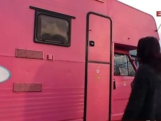 German Housewife Makes Fuck-a-thon Meetings In The Caravan