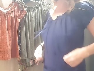 Nippleringlover Uncovering Pierced Tits In Switching Room At Public Store Large Gauge Nip Piercings