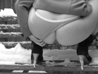 Pissing On Snow Pushing Underpants