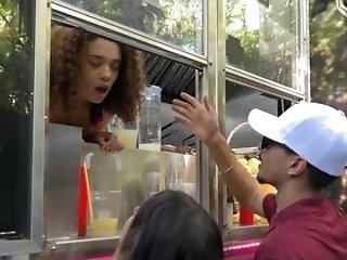 Round Butt Food Truck Lady Gets Fucked While Servicing People