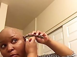 Mummy At Home, Very First Time Pruning Her Head Slick Bald (bf Request)