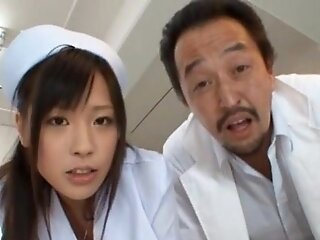 Japanese Nurse Juri Sakuraji In Uniform Pleasing A Lucky Patient